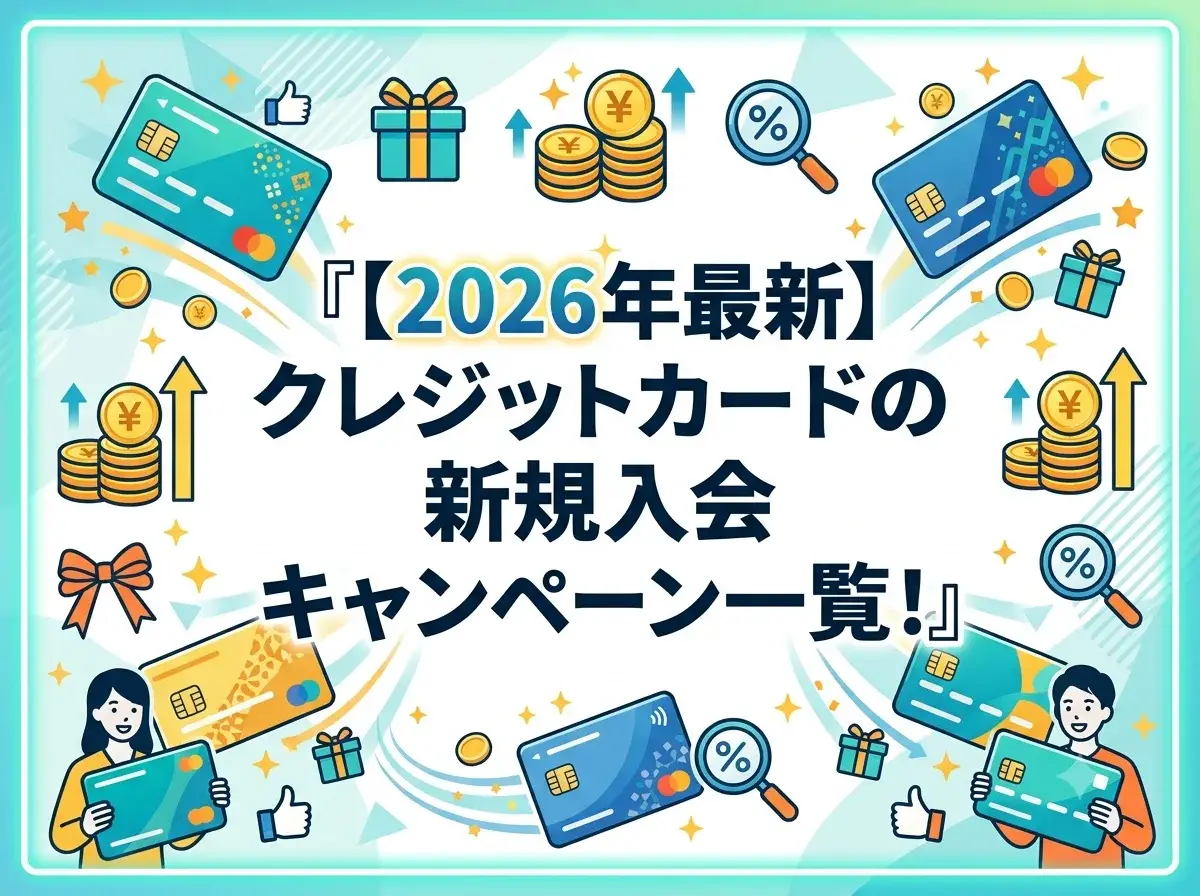 【2026年最新】クレジットカードの新規入会キャンペーン一覧！